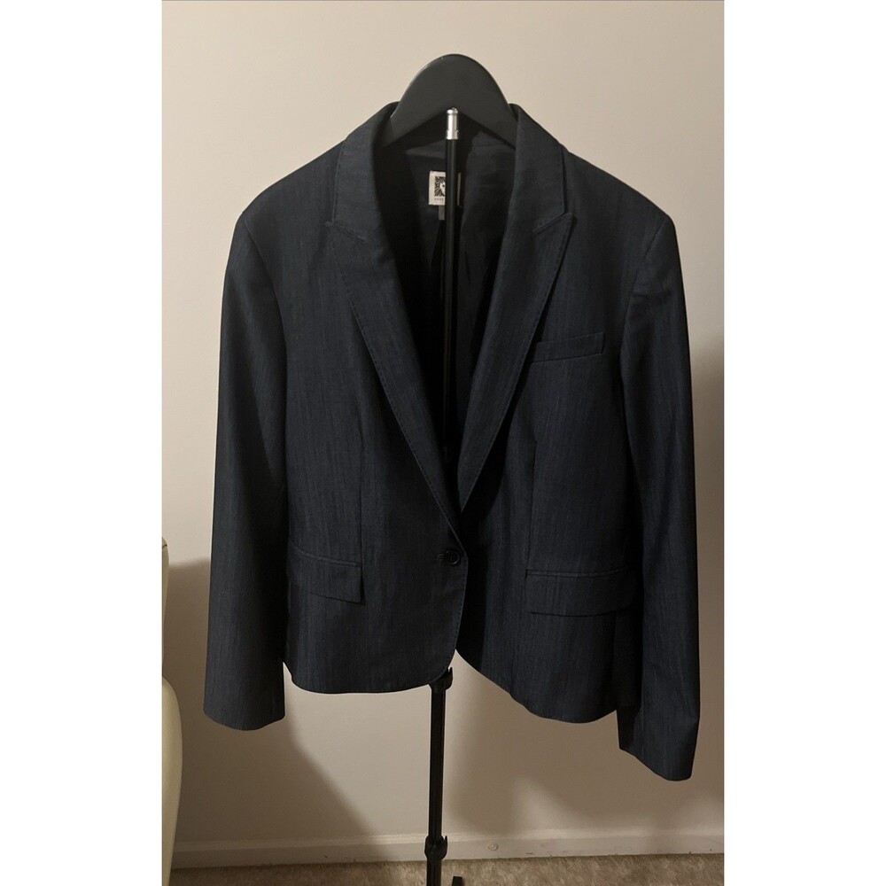 Anne Klein Denim Jacket Blazer Size 14